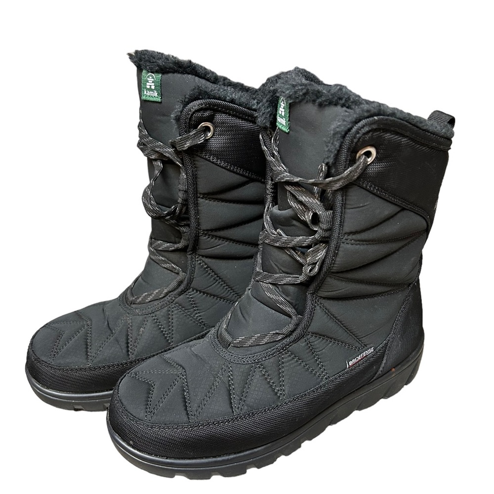 Kamik Hannah Mid Womens 8 Boot Black Waterproof Tech Dri Defense